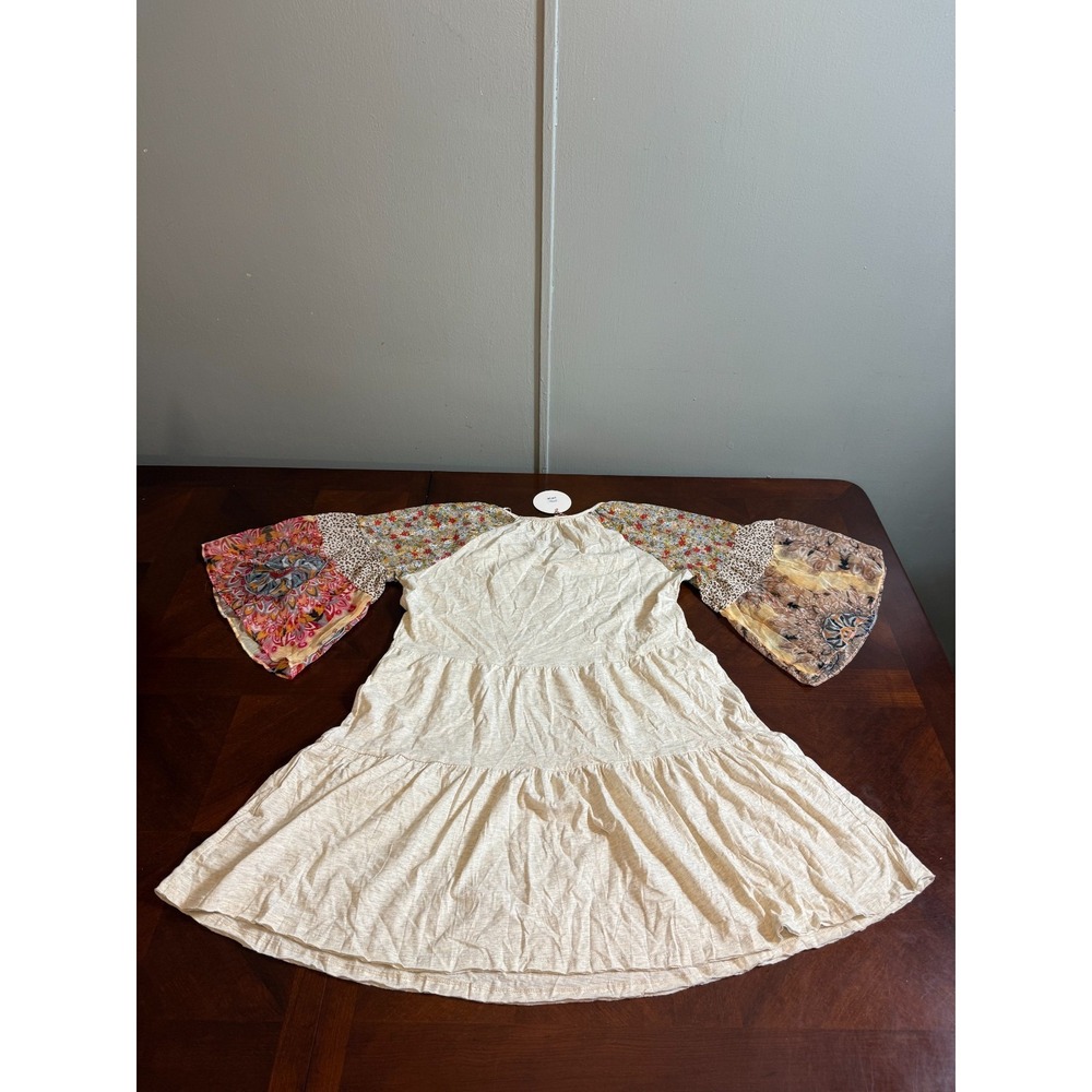 Umgee Sheer Boho Patchwork Flare Sleeve Tiered He… - image 2